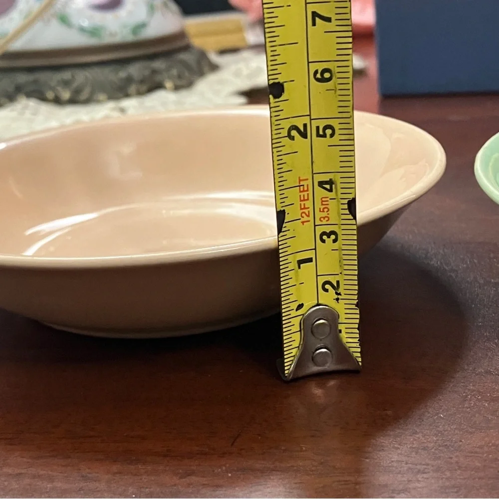 Set of 2 Vintage Cambridge Universal 5.25” Pastel Pink & Green Berry Bowls